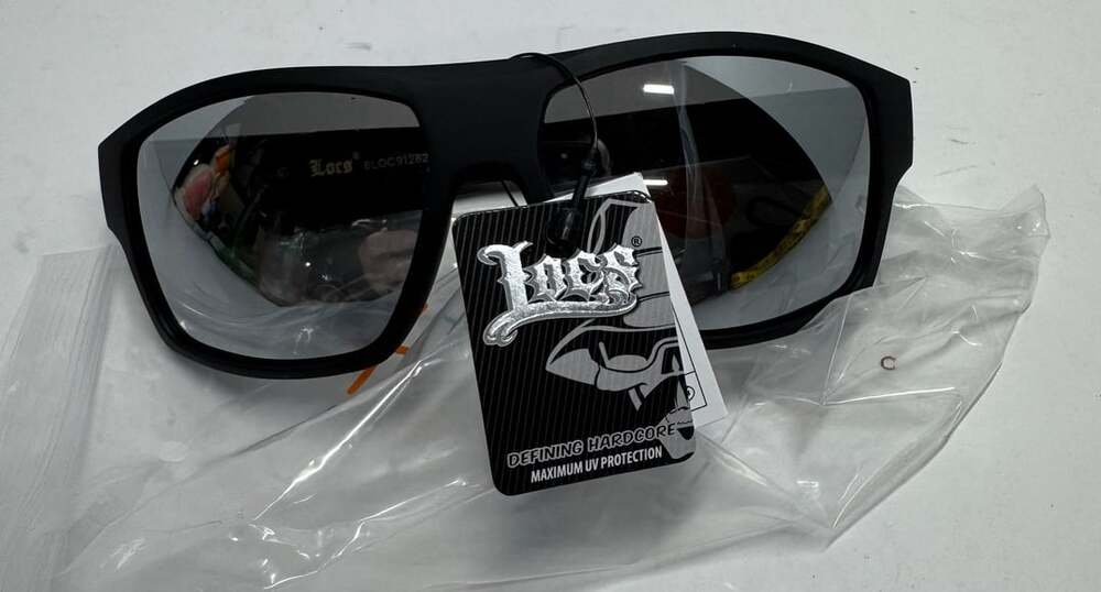 Locs Large Wrap Rectangle Color Mirror Gangster Plastic Sunglasses